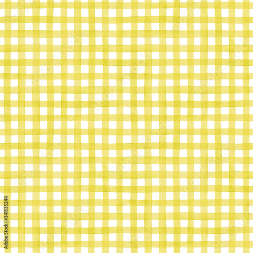 Watercolor gingham, seamless vector pattern	