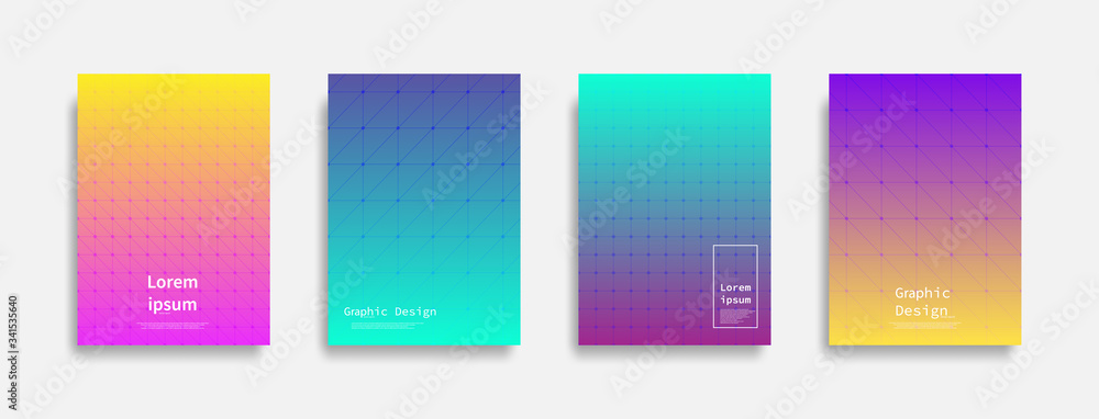 Minimal covers design. Colorful line and points design. Future geometric patterns. Eps10 vector.