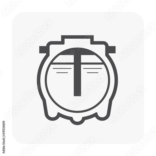 Septic tank vector icon. That sanitation equipment part of drainage system for installation or construction in underground for sewage or wastewater treatment by bacteria for home toilet and bathroom.