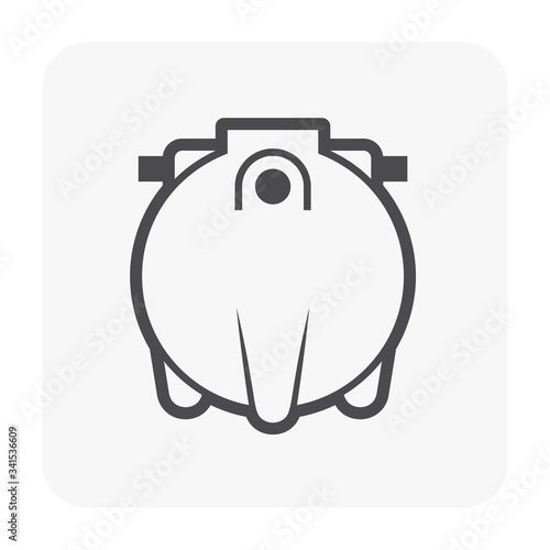 Septic tank vector icon. That sanitation equipment part of drainage system for installation or construction in underground for sewage or wastewater treatment by bacteria for home toilet and bathroom.