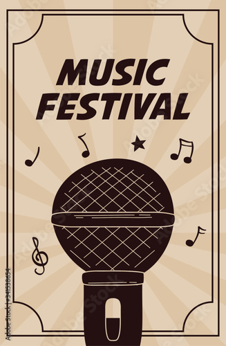 music fest poster with microphone