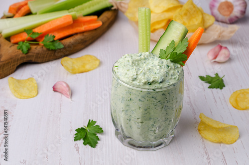 Curd cheese sauce with herbs