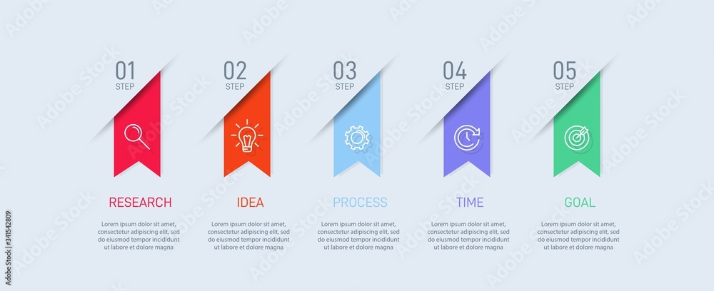 Infographic design with icons and 5 options or steps. Thin line vector. Infographics business concept. Can be used for info graphics, flow charts, presentations, web sites, banners, printed materials. Infographic design with icons and 5 options or steps. Thin line vector. Infographics business concept. Can be used for info graphics, flow charts, presentations, web sites, banners, printed materials.