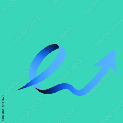 Letter E arrow loop logo icon design template. Vector color sign.
