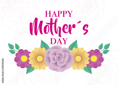 happy mothers day card with flowers