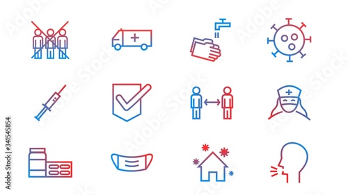  health icon.corona virus icon.practical tips to prevent transmission of the virus covid-19