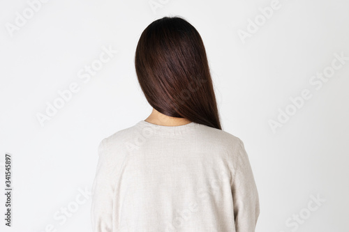 Woman with a healthy long hair