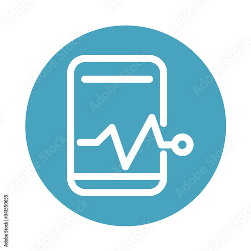 smartphone digital consultation medical and health care block style icon