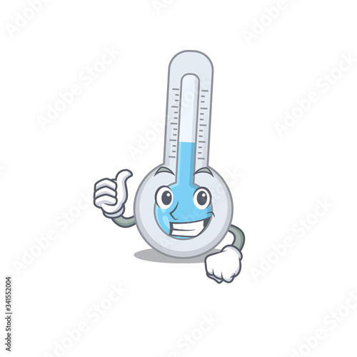 Cold thermometer cartoon character design making OK gesture