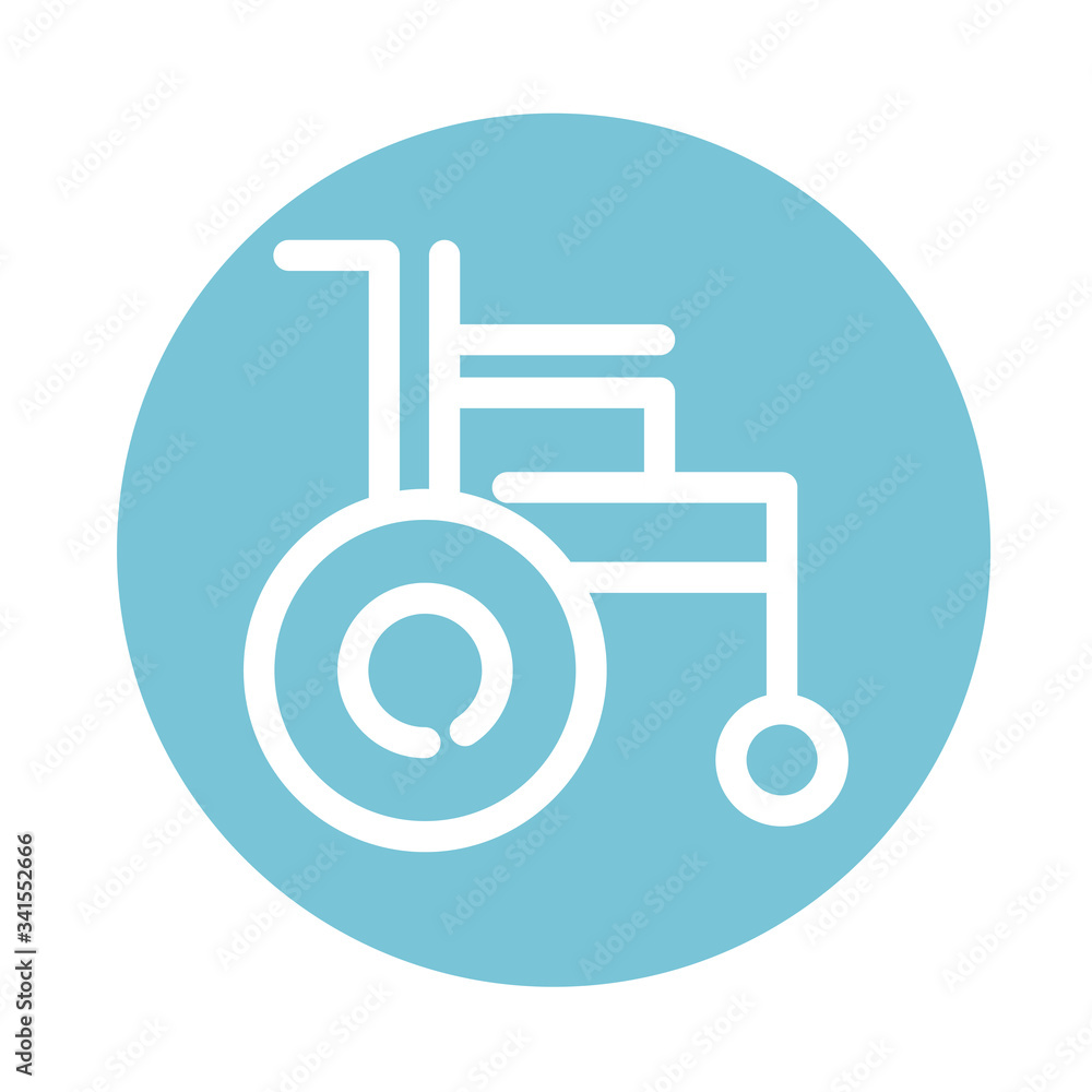 wheelchair disability equipment medical and health care block style icon