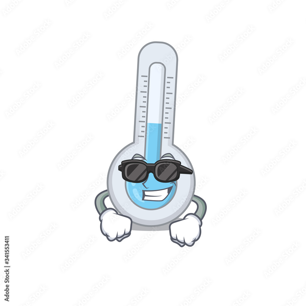 Cool cold thermometer cartoon character wearing expensive black glasses  Stock Vector | Adobe Stock