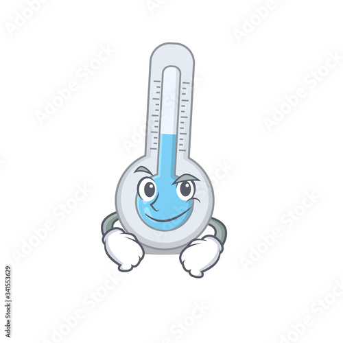 A mascot design of cold thermometer having confident gesture