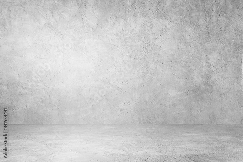 Empty space studio room of Plaster cement concrete wall texture background. for interior design and product showing.