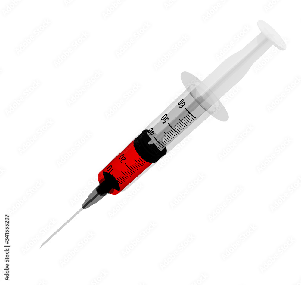 Fototapeta premium injection red isolated numbres angle view - 3d rendering