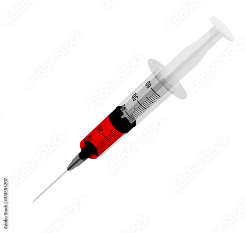 injection red isolated numbres angle view - 3d rendering photo