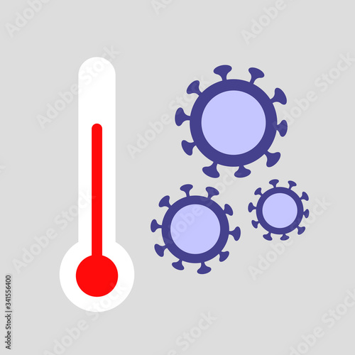 Covid-19 Coronavirus concept. mercury and virus vector icon.