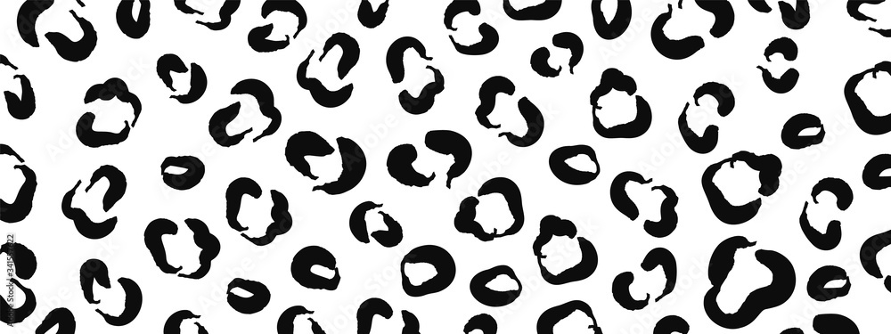 Leopard pattern design vector. Stylised Monochrome black and white Spotted Leopard Skin Background for Fabric, Print, Fashion, Wallpaper. Vector illustration. Leopard pattern design vector. Stylised Monochrome black and white Spotted Leopard Skin Background for Fabric, Print, Fashion, Wallpaper. Vector illustration.