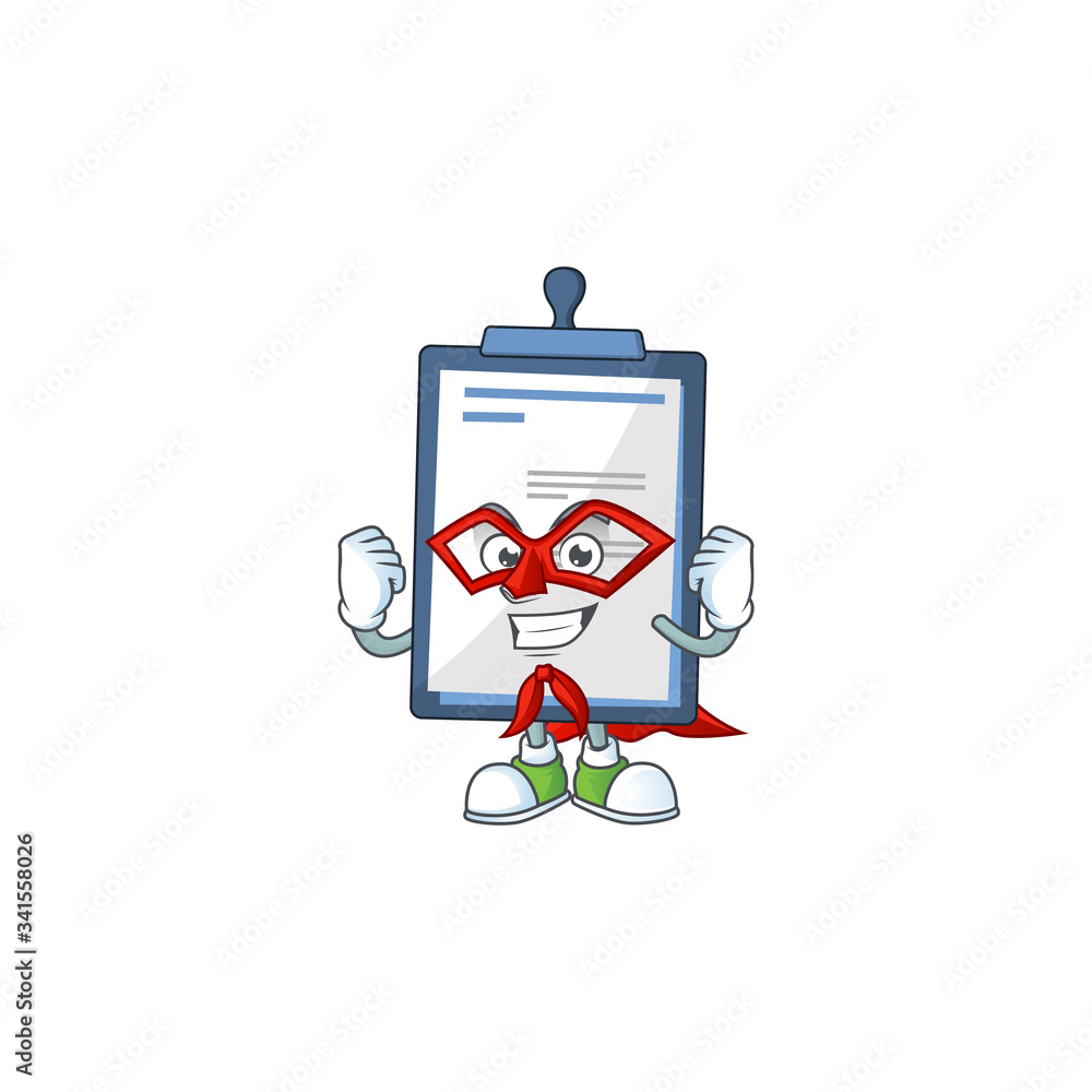 Medical note cartoon design concept dressed as Super hero