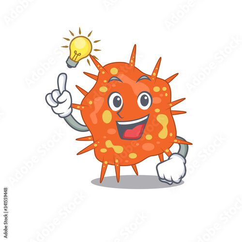Mascot character design of burkholderia mallei with has an idea smart gesture