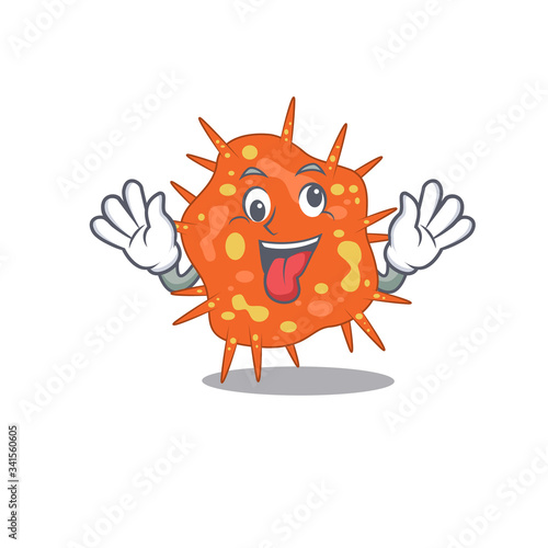A cartoon design of burkholderia mallei having a crazy face