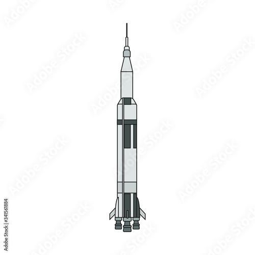 space rocket of the united states. illustration for web and mobile design.
