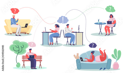 Customer support service, vector flat isolated illustration