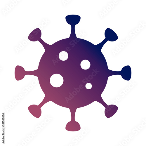coronavirus covid 19, virus pathogen infectious disease, health pictogram, gradient style icon