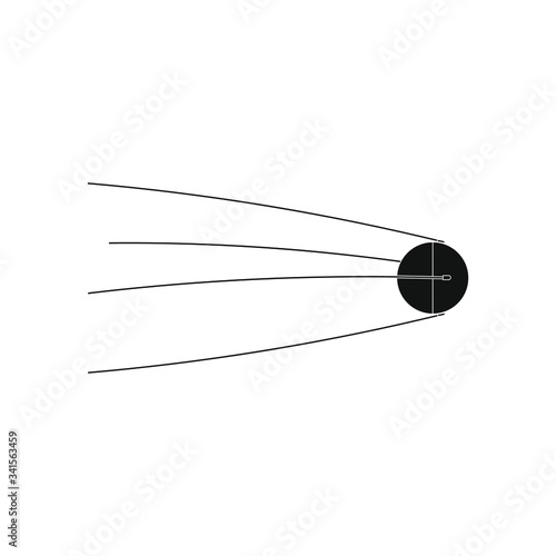 first satellite sent by russia to space called sputnik. illustration for web and mobile design.