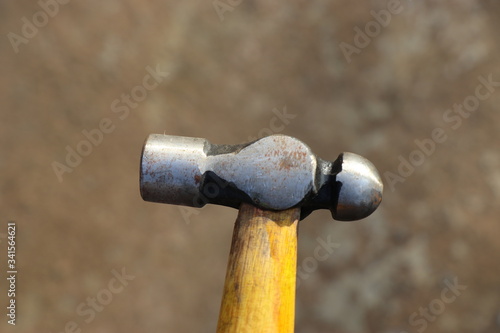 Ball peen hammer with wooden handle 