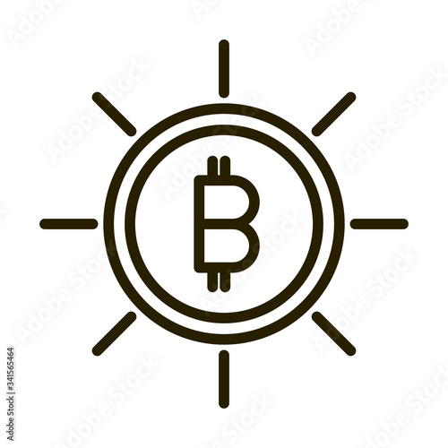 bitcoin cryptocurrency financial business stock market line style icon