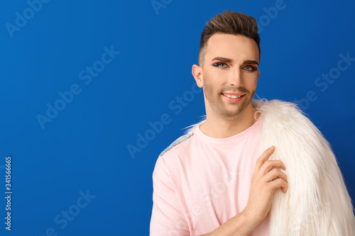 Portrait of young transgend...