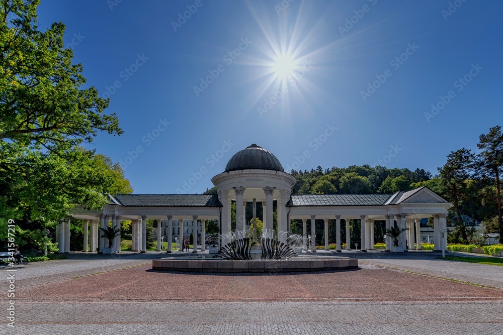 Pavilion of mineral water springs - colonnade in Marianske Lazne (Marienbad)