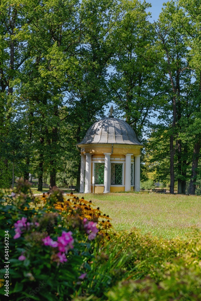Pavilion of cold mineral water spring - Frantiskovy Lazne (Franzensbad) - great Bohemian spa town is situated north of historical city Cheb in the west part of the Czech Republic