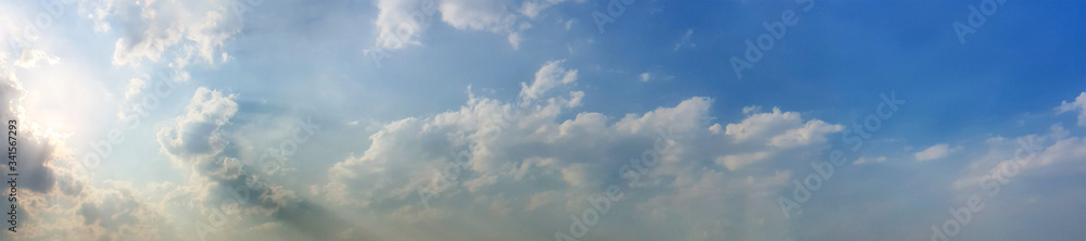 Panorama sky with beautiful cloud on a sunny day. Panoramic high resolution image. Panorama sky with beautiful cloud on a sunny day. Panoramic high resolution image.