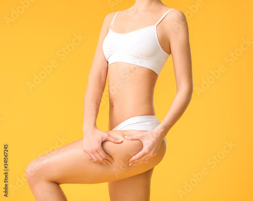 Beautiful young woman in un...