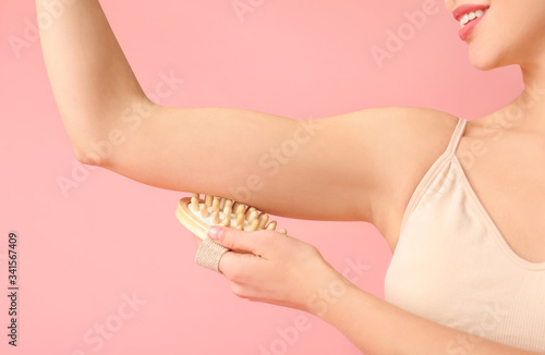 Woman with anti-cellulite m...