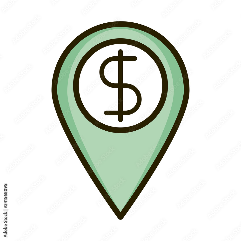 location pin money business financial investing line and fill icon location pin money business financial investing line and fill icon