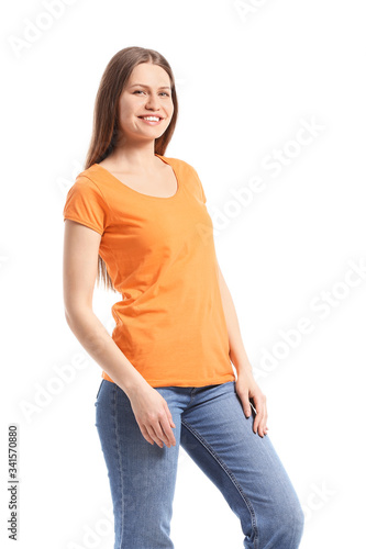 Young woman in stylish t-sh...