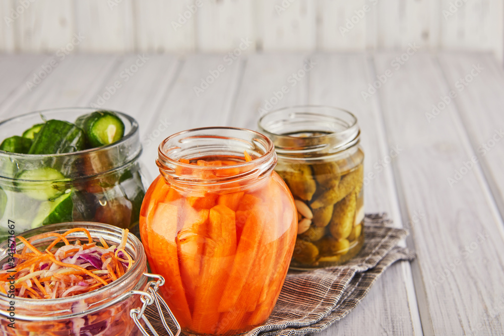 Fermented preserved vegetarian food concept. Fermented preserved vegetarian food concept.