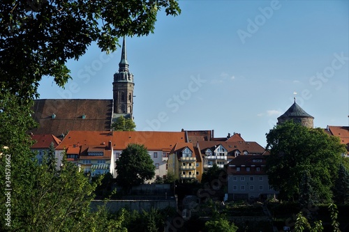 Panoramic view on Bautzen old town from the Vor dem Gerbertor street