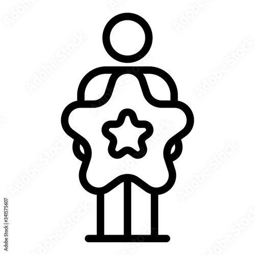 Star command manager icon. Outline star command manager vector icon for web design isolated on white background