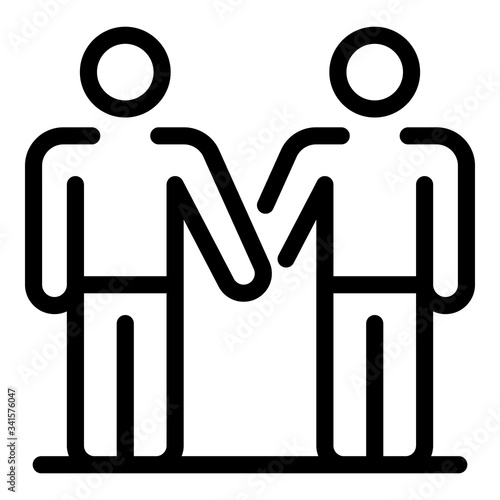 Friend recruiter icon. Outline friend recruiter vector icon for web design isolated on white background