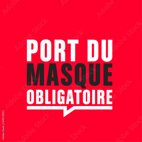 port du masque obligatoire- covid-19 vecteur