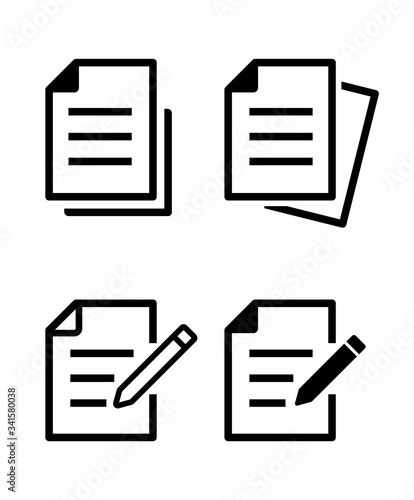 書類データとペンのアイコンセット