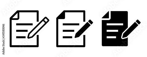 書類データとペンのアイコンセット