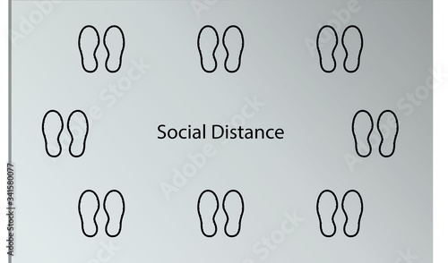 Keep distance sign. Coronovirus epidemic protective equipment. Preventive measures. Steps to protect yourself. Keep the 1 meter distance. Vector illustration.