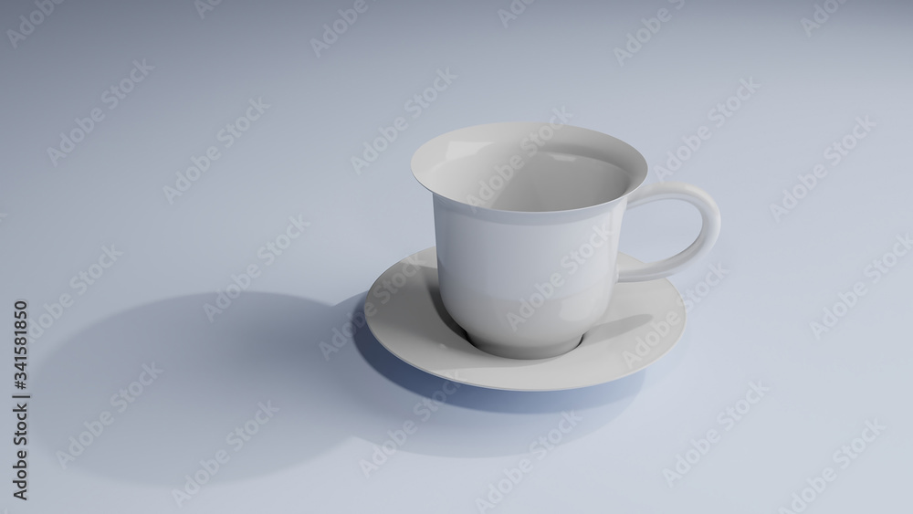 3d render illustration. White ceramic cup isolated on background. coffee and tea cup on disc. 3d render illustration. White ceramic cup isolated on background. coffee and tea cup on disc.
