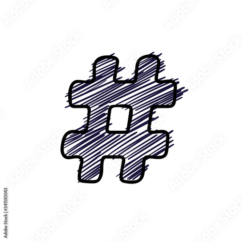 Hashtag sign icon Vector illustration on white bacground