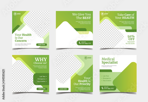 Medical healthcare banner for flyer and social media post template