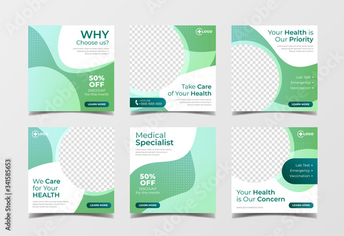 Health banner template for flyer and social media